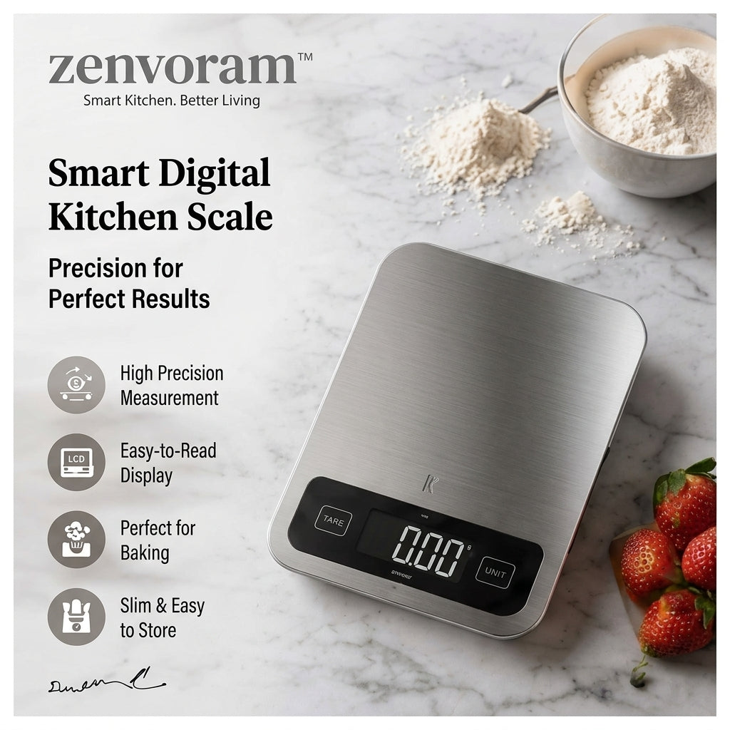 𝒛𝒆𝒏𝒗𝒐𝒓𝒂𝒎™ Smart Digital Kitchen Scale