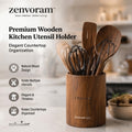 𝒛𝒆𝒏𝒗𝒐𝒓𝒂𝒎™ Premium Wooden Kitchen Utensil Holder